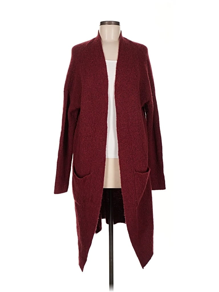Pre-owned Leith Cardigan Sweater In Burgundy