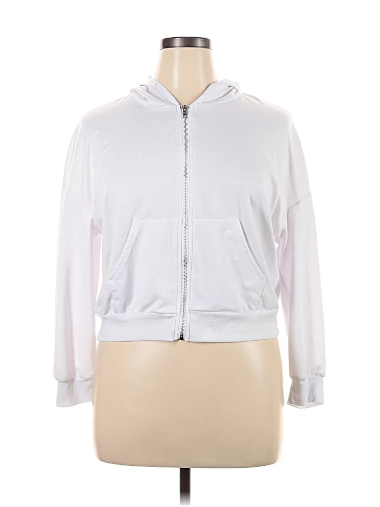 Pre-owned Unbranded Zip Up Hoodie In White