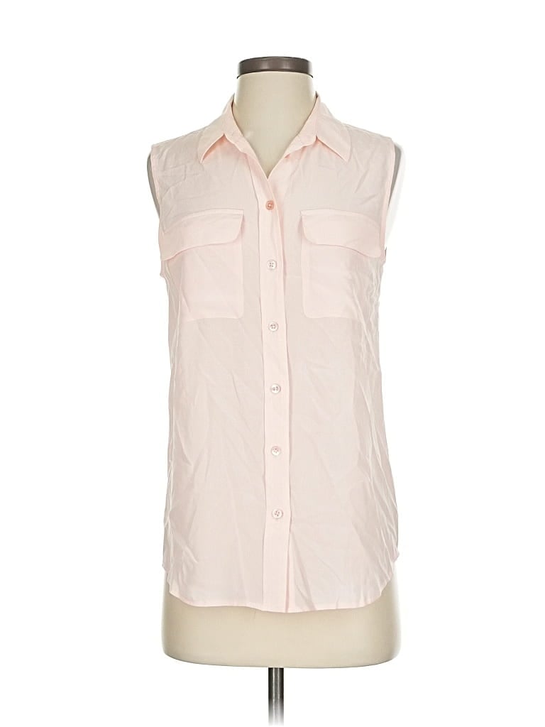 Pre-owned Equipment Sleeveless Button Down Shirt In Pink