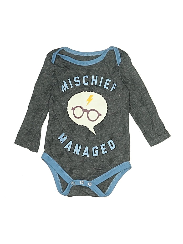 Pre-owned Harry Potter Babies' Long Sleeve Onesie In Gray