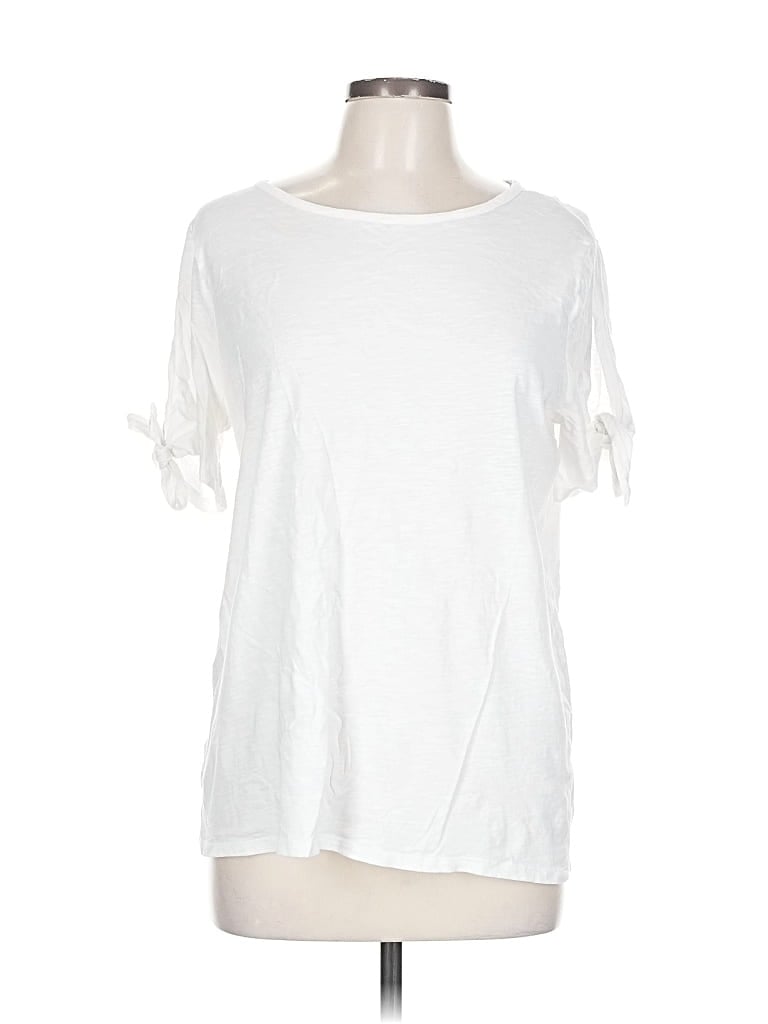 Pre-owned Ann Taylor Loft Short Sleeve T-shirt In White