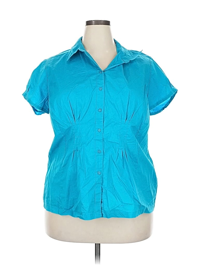 Pre-owned Cato Short Sleeve Blouse In Blue