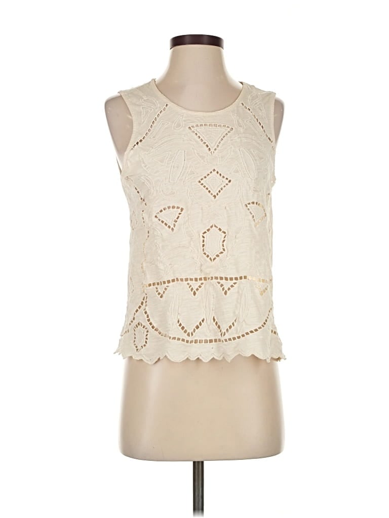 Pre-owned Lucky Brand Sleeveless Blouse In White