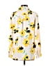 Ann Taylor 100% Polyester Floral Yellow Long Sleeve Blouse Size XS - photo 2
