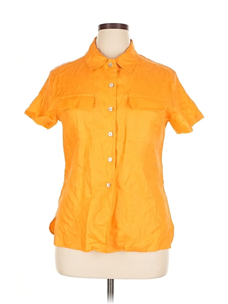 Pre-owned Assorted Brands Short Sleeve Blouse In Orange