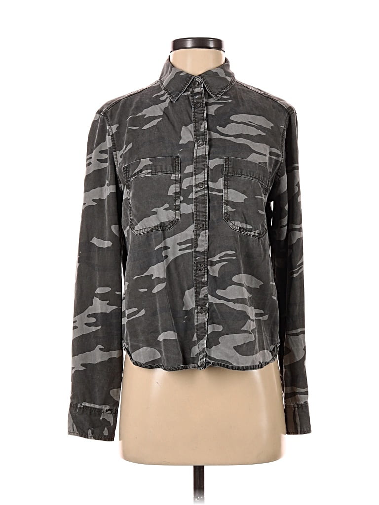 Pre-owned Express Long Sleeve Button Down Shirt In Gray