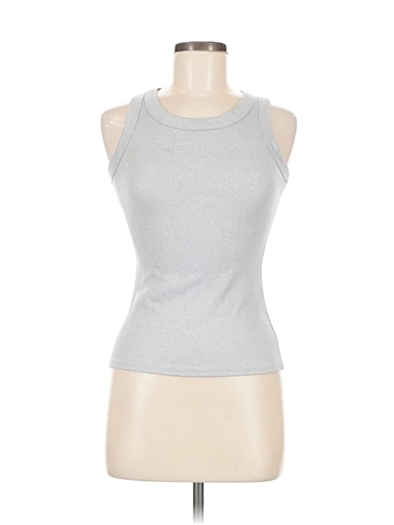 Pre-owned Unbranded Tank Top Silver Halter Neckline Tops
