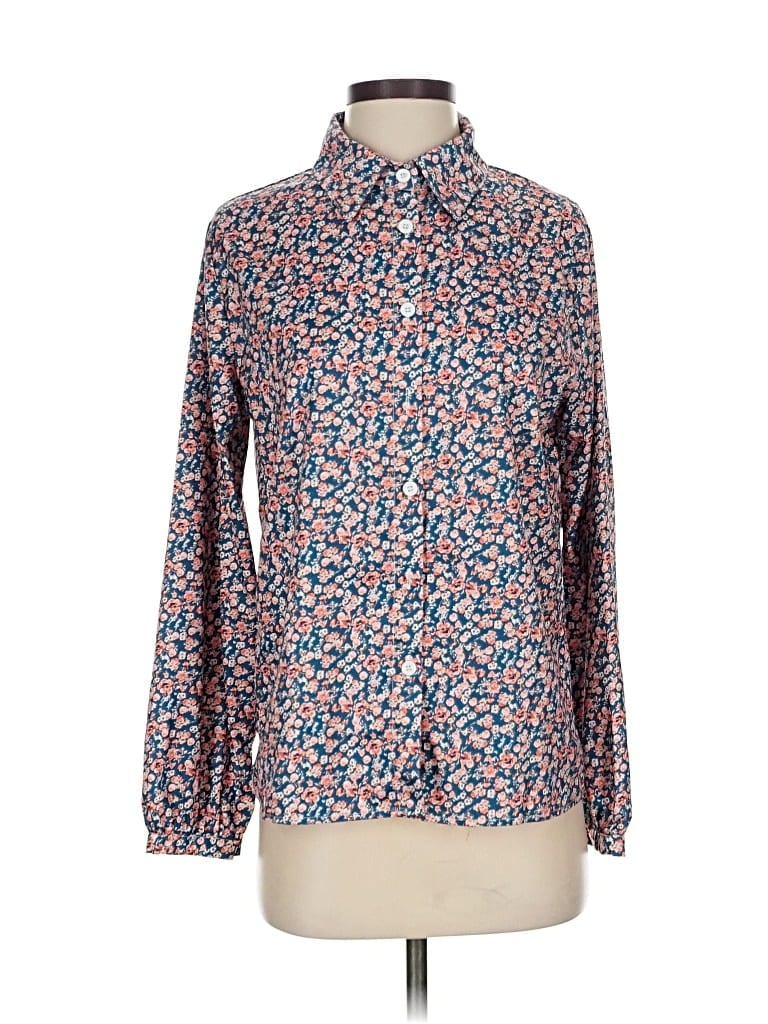 Pre-owned Unbranded Long Sleeve Blouse In Blue