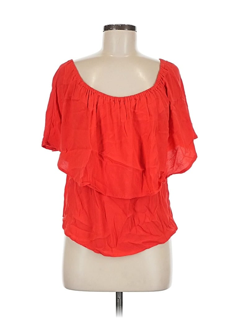 Pre-owned Holding Horses Short Sleeve Blouse In Red