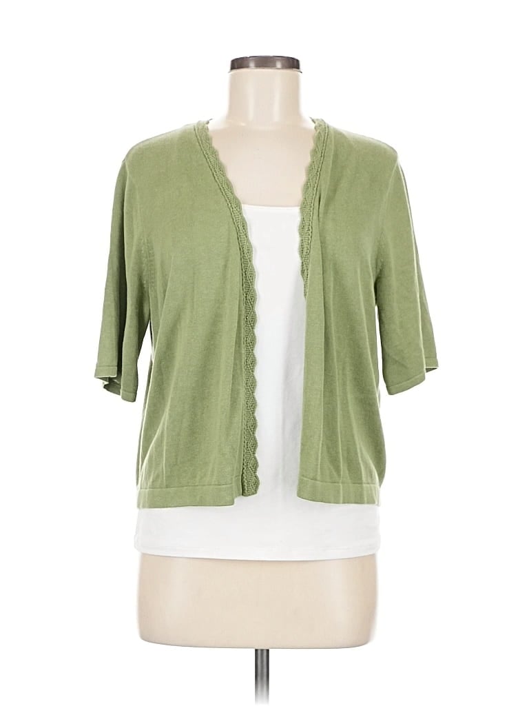 Pre-owned Coldwater Creek Cardigan Sweater In Green