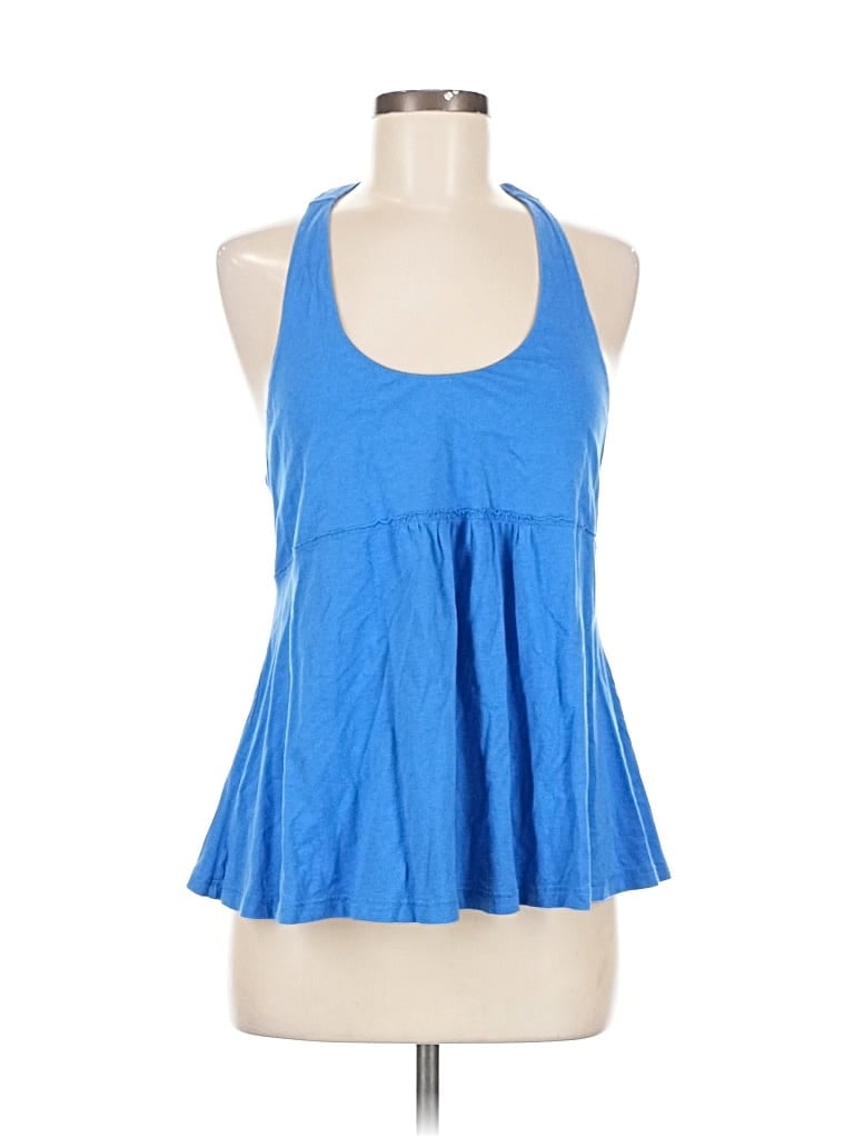 Pre-owned E By Eloise Sleeveless Top Blue Halter Neckline Tops