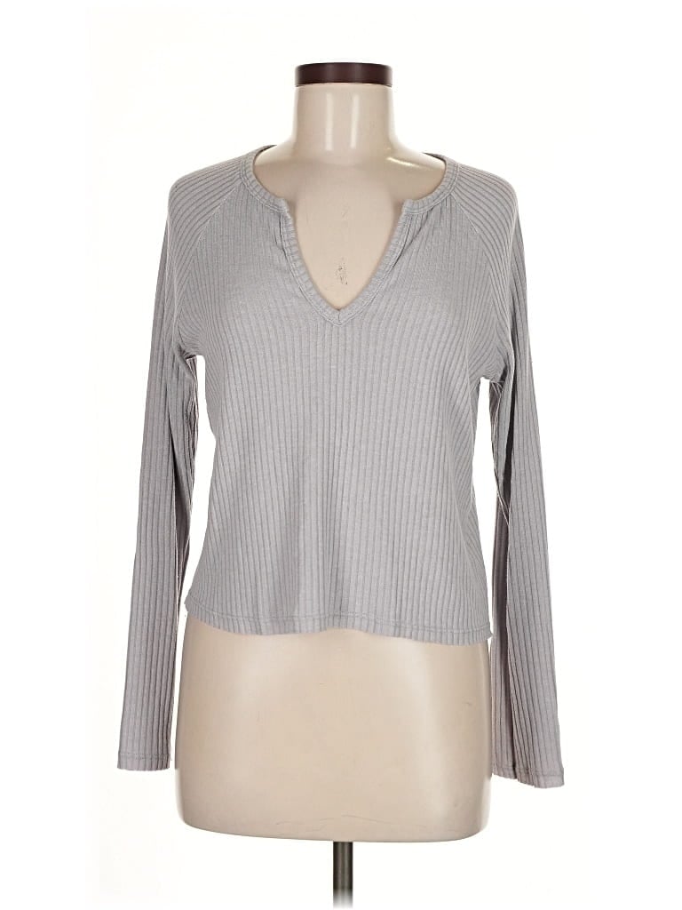 Pre-owned Lulus Long Sleeve T-shirt In Gray