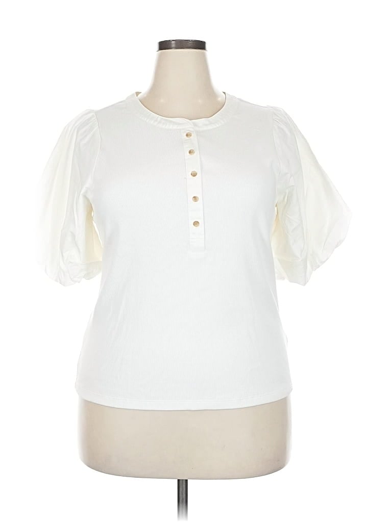 Pre-owned Old Navy Short Sleeve Blouse In White