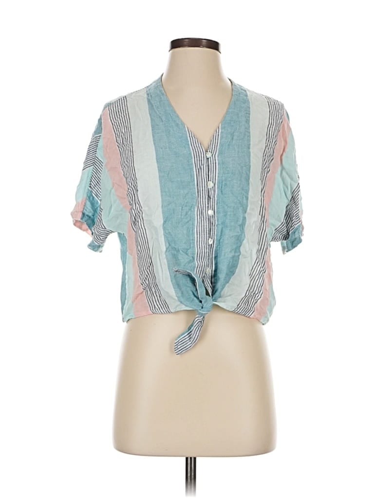 Pre-owned Rails Short Sleeve Blouse In Blue