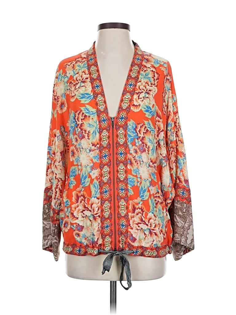 Pre-owned Free People Long Sleeve Blouse In Orange