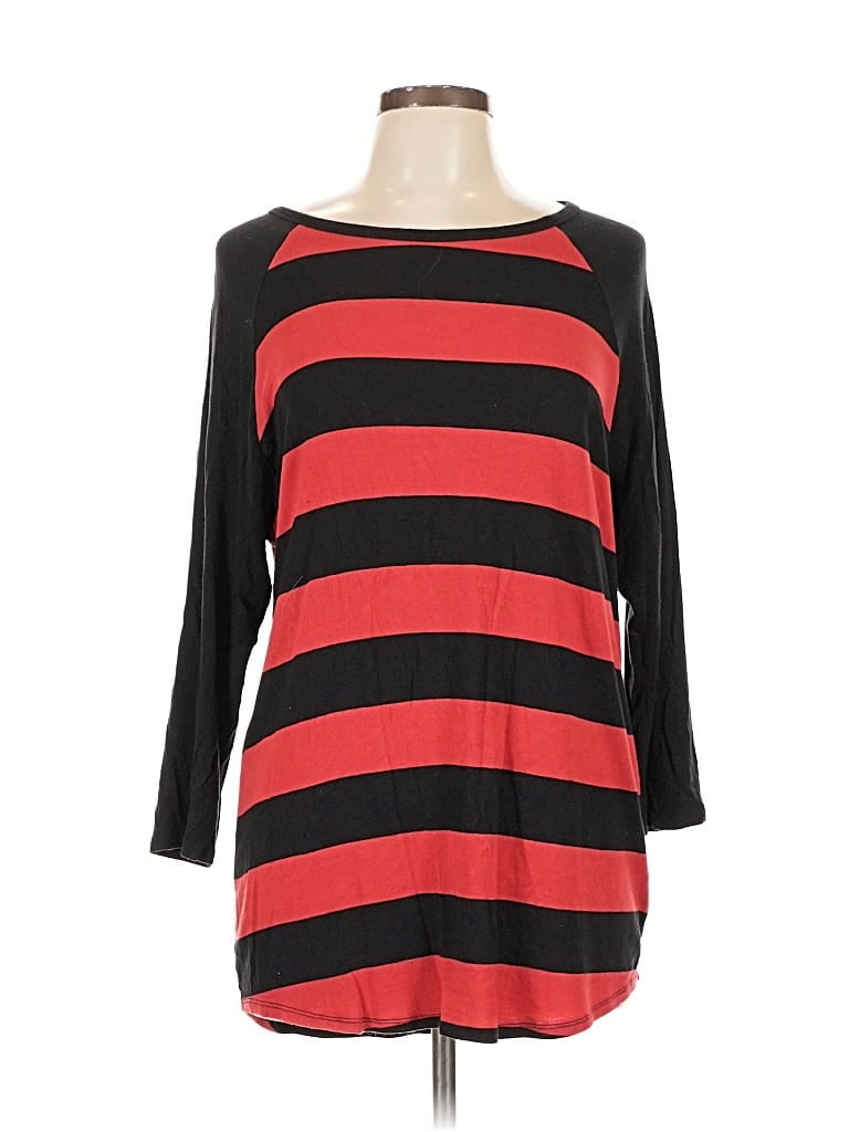 Pre-owned Lularoe 3/4 Sleeve Top Red Boatneck Tops