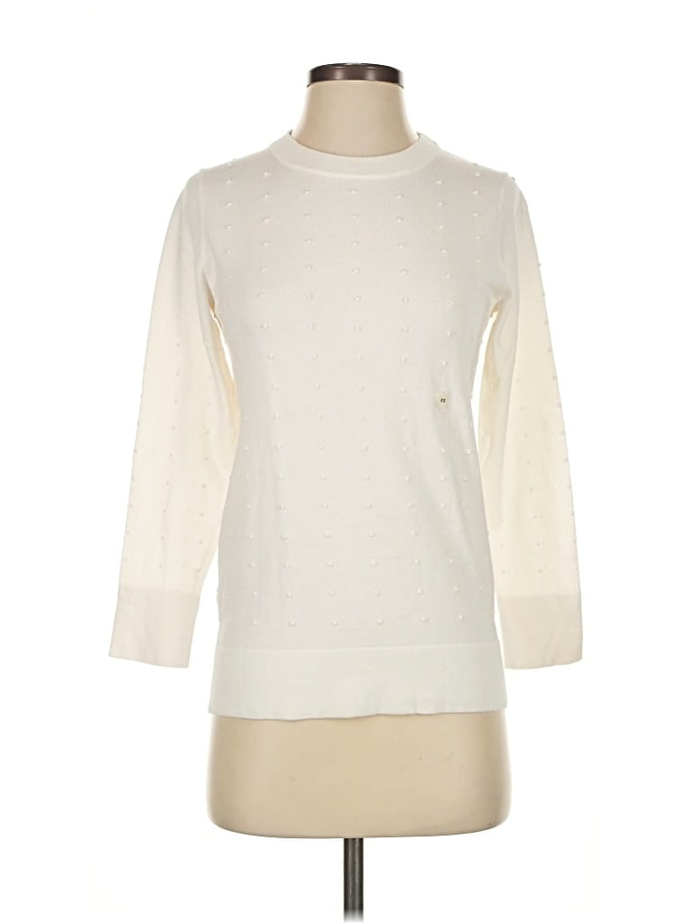 Pre-owned Ann Taylor Factory 3/4 Sleeve T-shirt In White