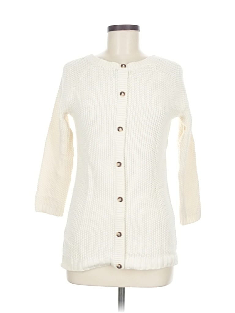 Pre-owned Cynthia Rowley Tjx Cardigan Sweater In White