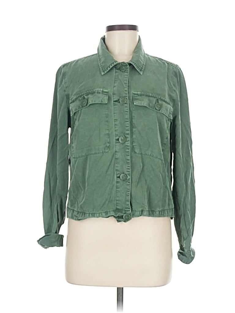 Pre-owned Kut From The Kloth Long Sleeve Button Down Shirt In Green