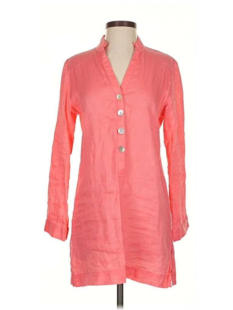 Pre-owned Island Company Long Sleeve Blouse In Pink