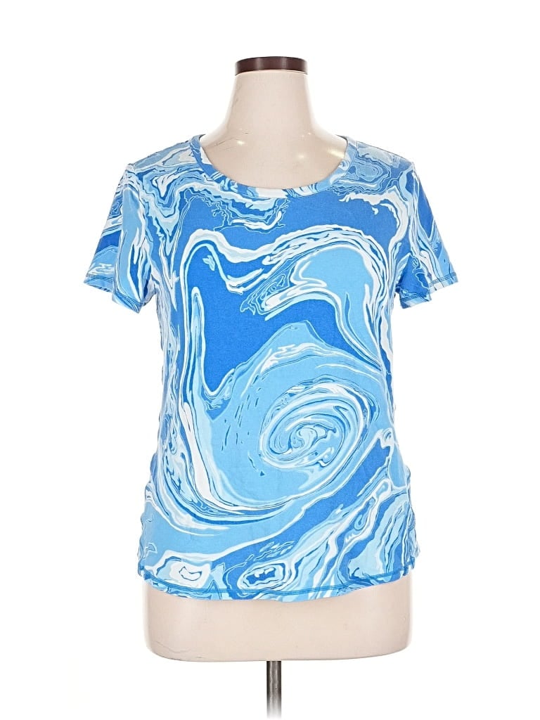 Pre-owned T By Talbots Short Sleeve T-shirt In Blue