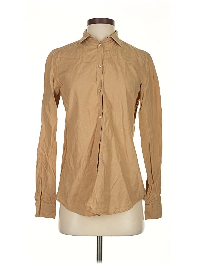 Pre-owned Loro Piana Long Sleeve Button Down Shirt In Brown