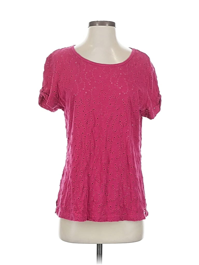 Pre-owned Sundance Short Sleeve Top Pink Scoop Neck Tops