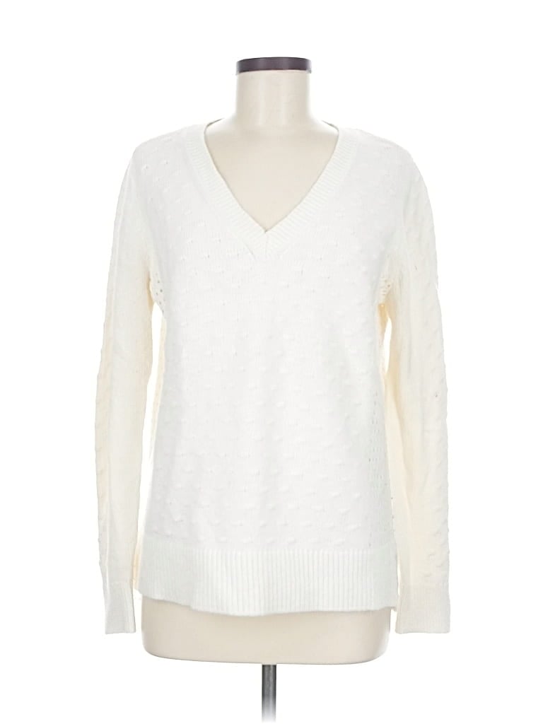 Pre-owned Ann Taylor Pullover Sweater In White