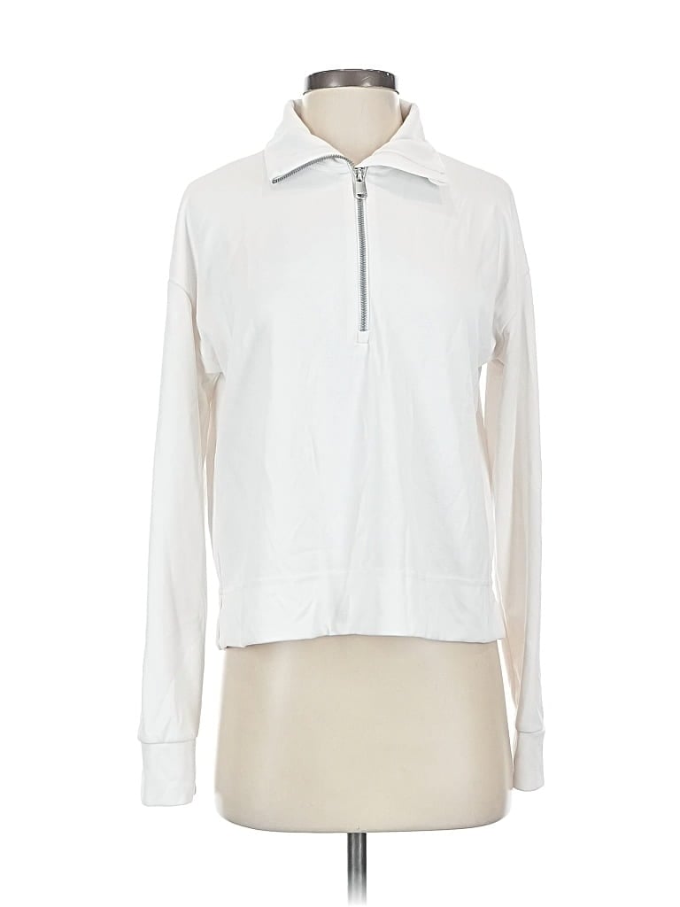 Pre-owned Athleta Track Jacket In White