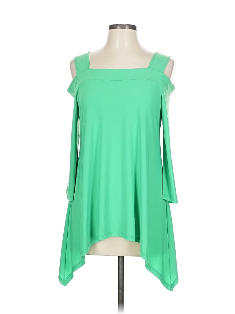 Pre-owned Karen T Design 3/4 Sleeve T-shirt In Green
