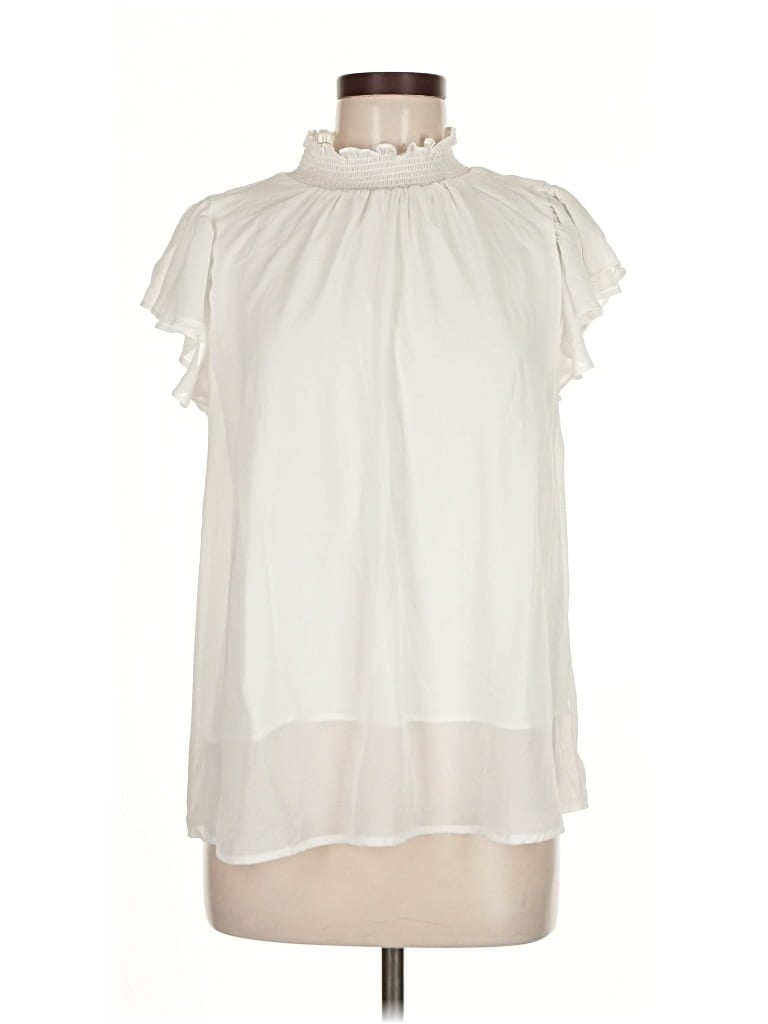 Pre-owned Sugarlips Sleeveless Blouse In White