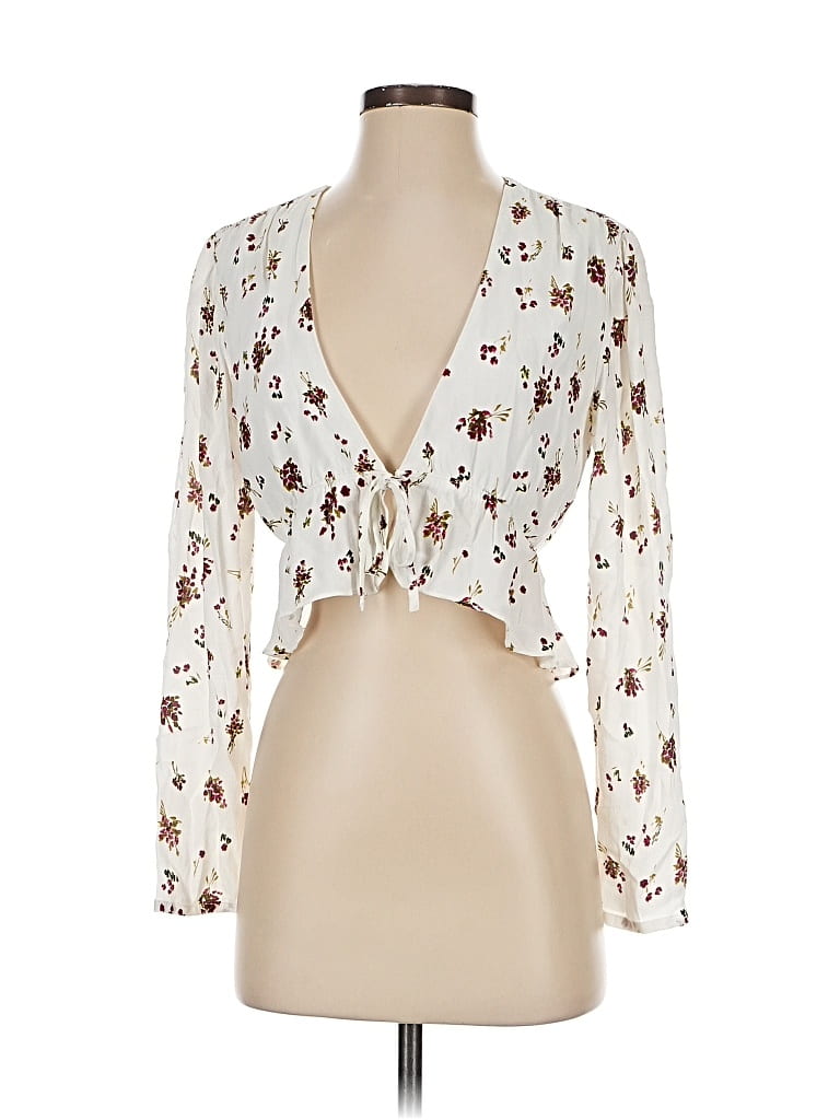 Pre-owned Sunday Best Long Sleeve Blouse In White