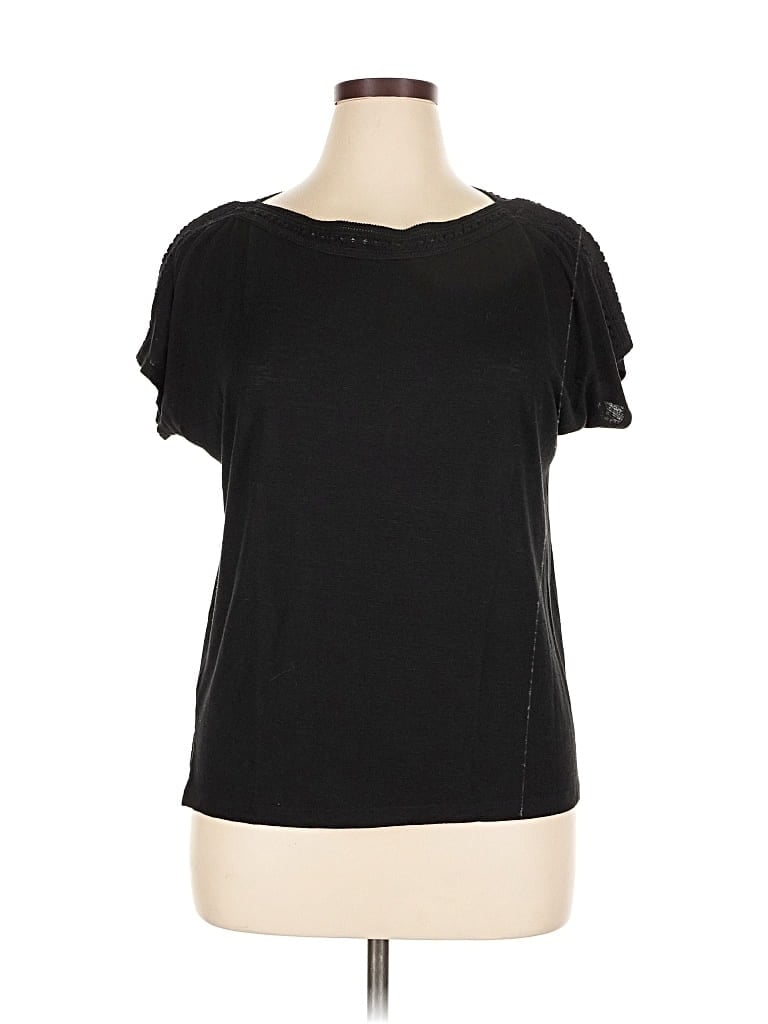 Pre-owned Christopher & Banks Short Sleeve T-shirt In Black