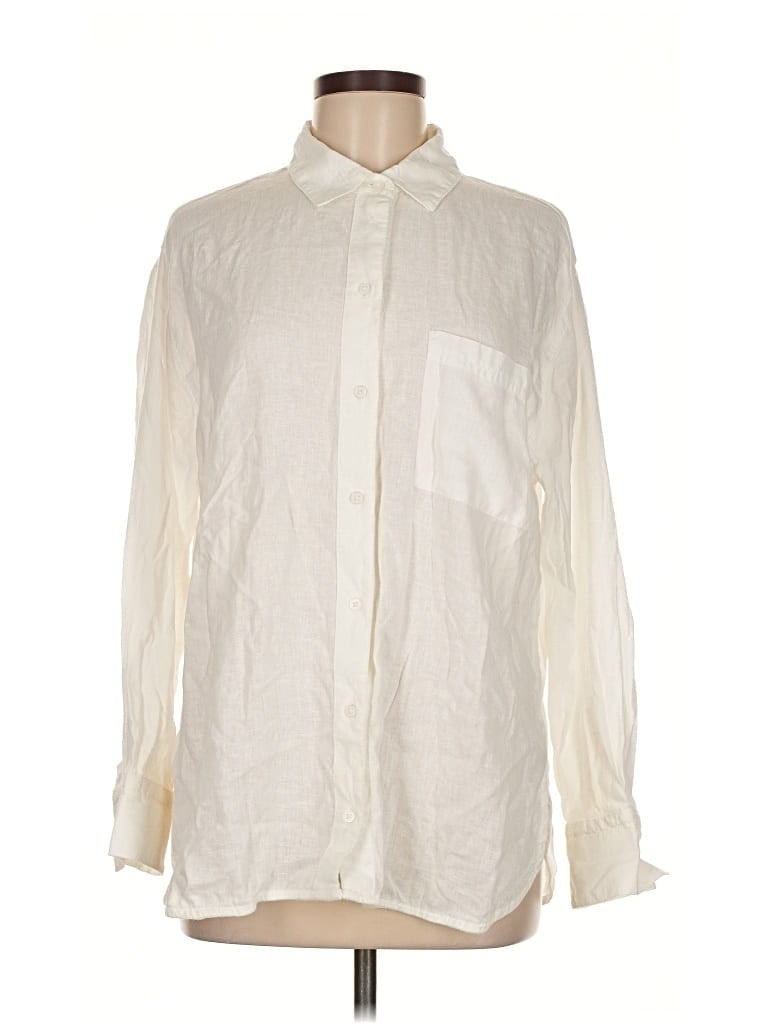 Pre-owned Old Navy Long Sleeve Button Down Shirt In White