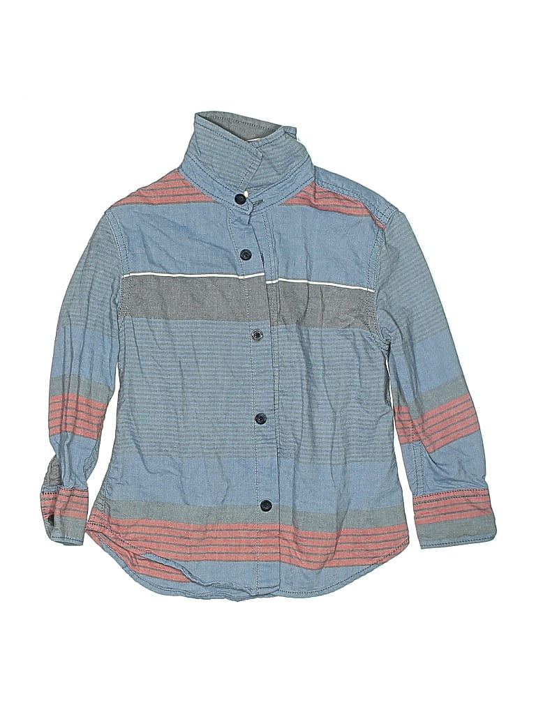 Pre-owned Tucker + Tate Kids' Long Sleeve Button Down Shirt In Blue