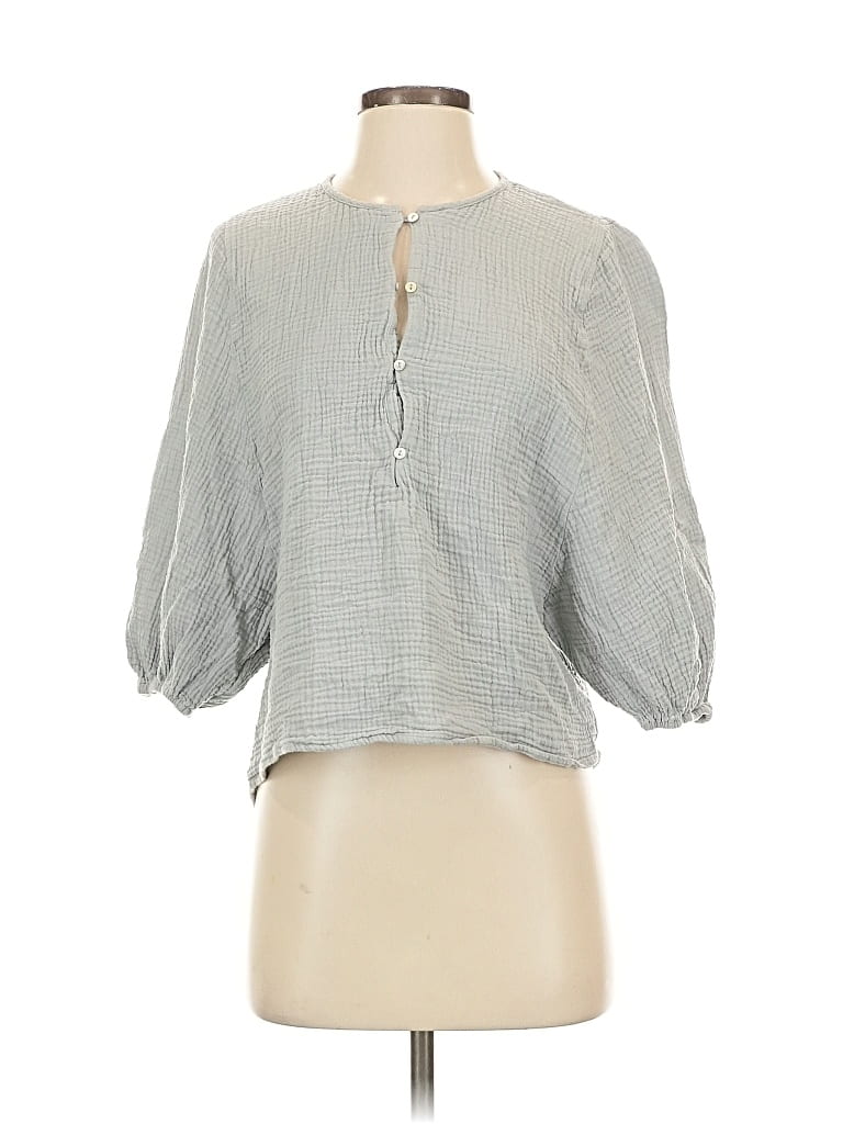 Pre-owned Oysho 3/4 Sleeve Blouse In Gray