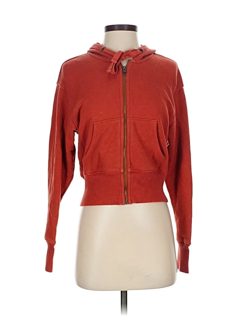 Pre-owned Aerie Zip Up Hoodie In Red