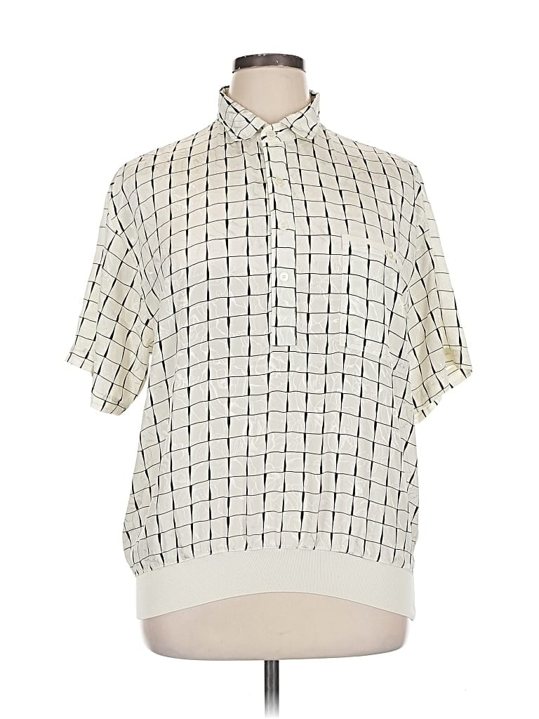 Pre-owned Assorted Brands Short Sleeve Blouse In White