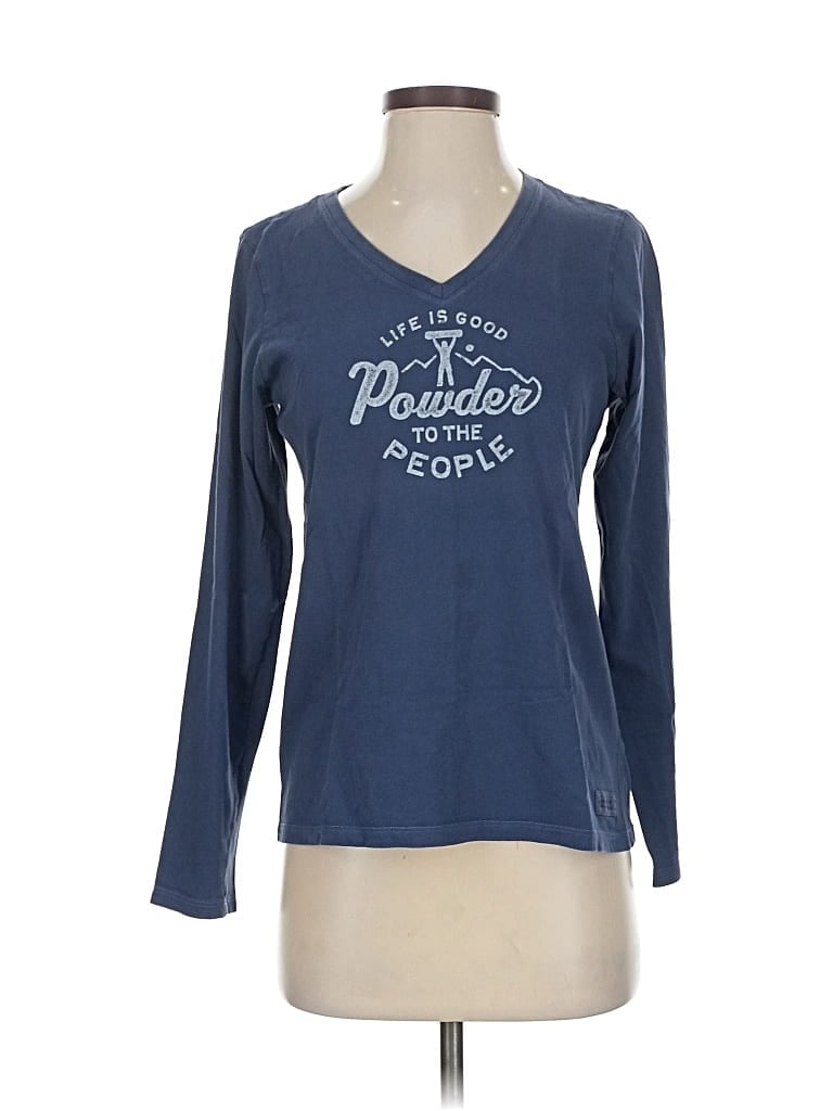 Pre-owned Life Is Good Long Sleeve T-shirt In Blue