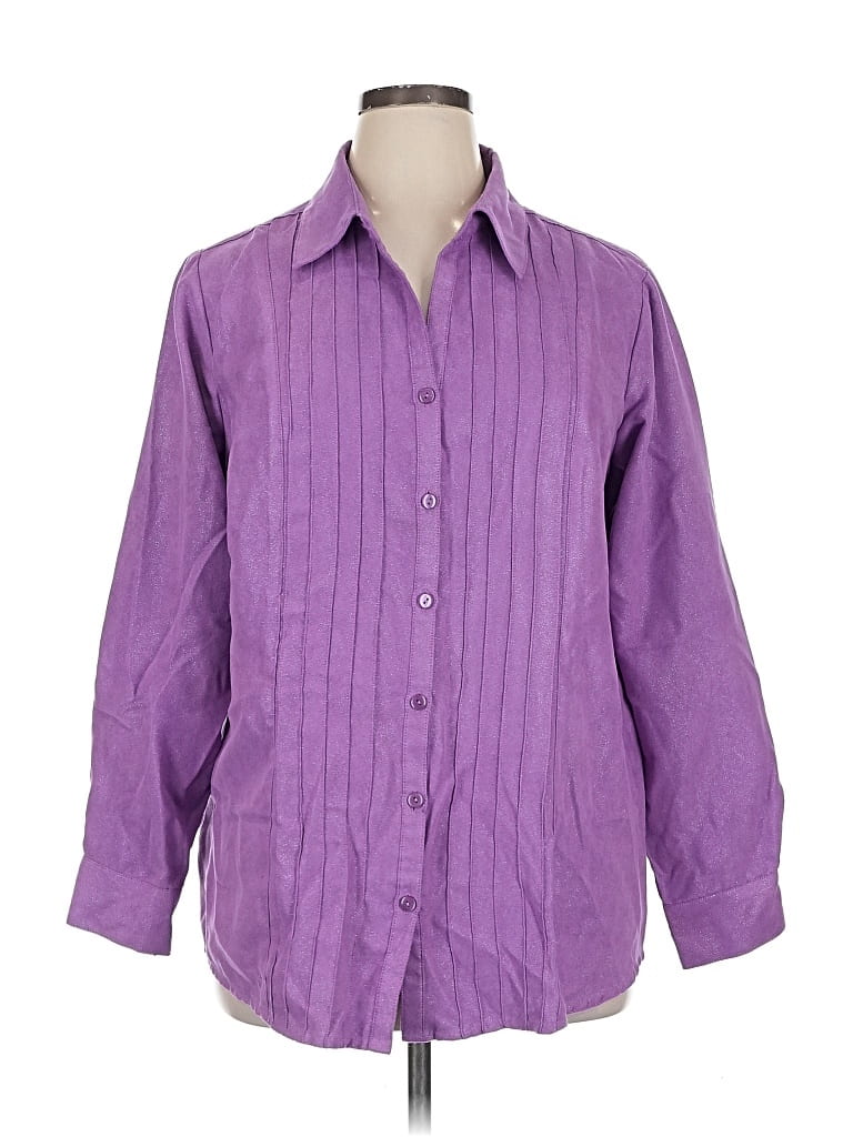 Pre-owned Lemon Grass Long Sleeve Blouse In Purple