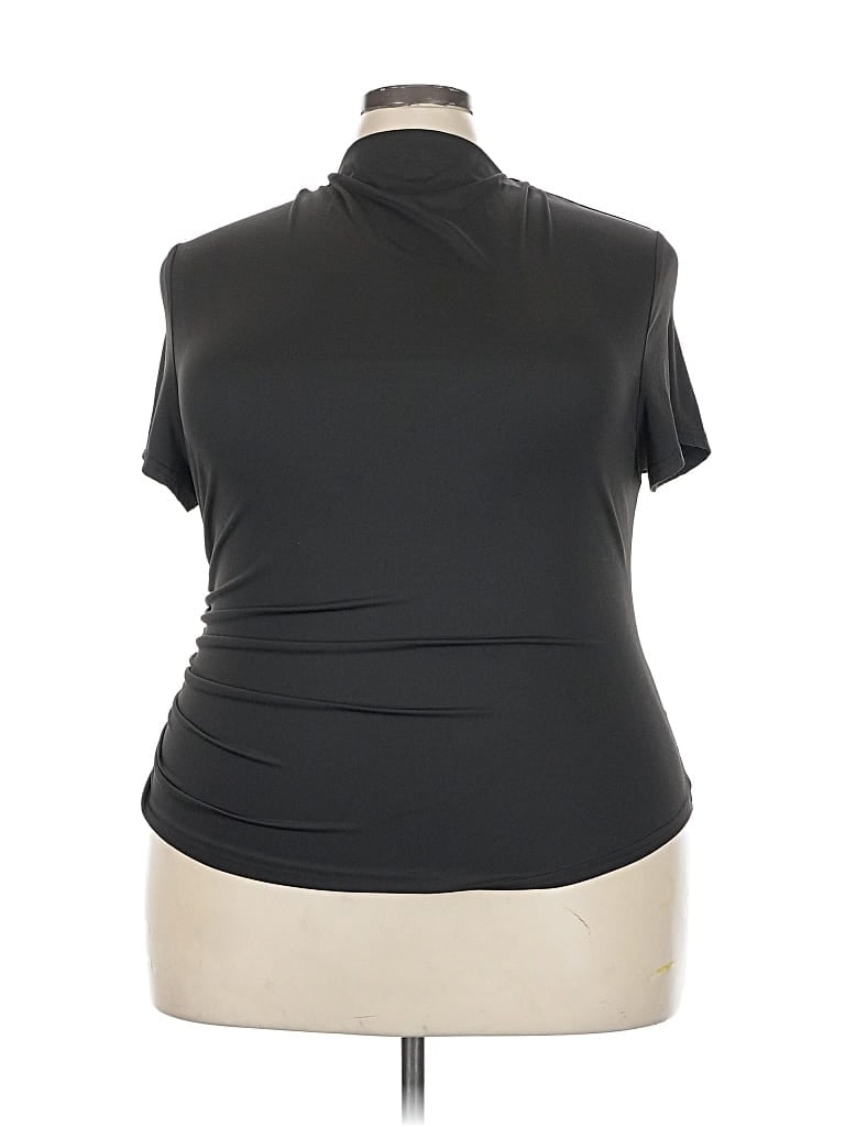 Pre-owned Cider Short Sleeve Turtleneck In Black