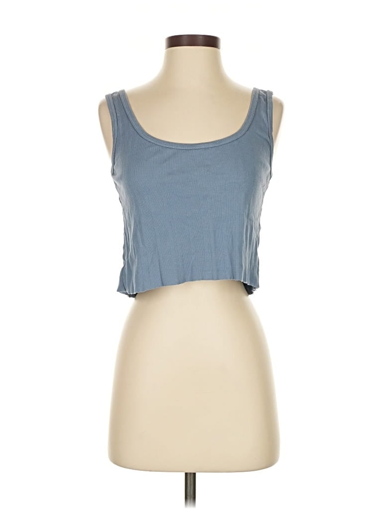 Pre-owned Brandy Melville Tank Top Blue Strapless Neckline Tops