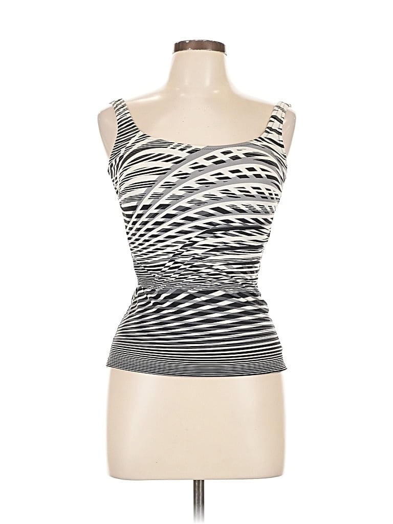 Pre-owned Essentials By Gottex Tank Top Silver Strapless Neckline Tops