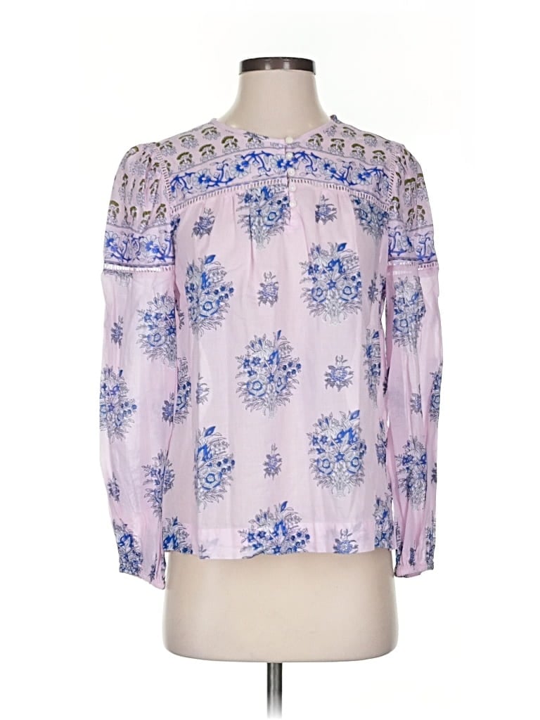Pre-owned Point Sur Long Sleeve Blouse In Pink