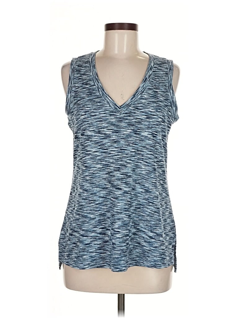 Pre-owned Liverpool Los Angeles Tank Top Blue Plunge Neckline Tops