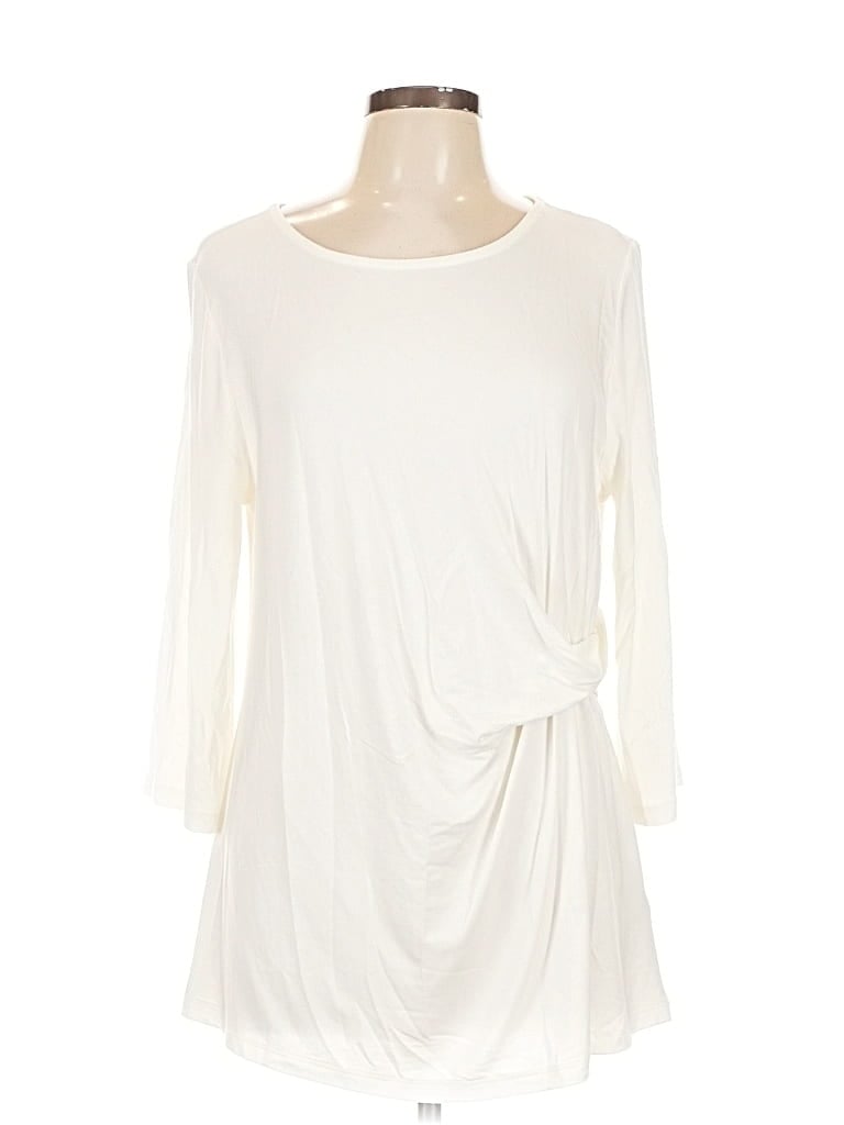 Pre-owned Soft Surroundings 3/4 Sleeve T-shirt In White