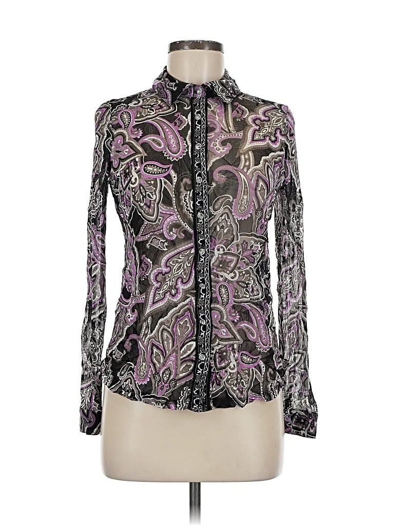 Pre-owned Inc International Concepts Long Sleeve Blouse In Purple