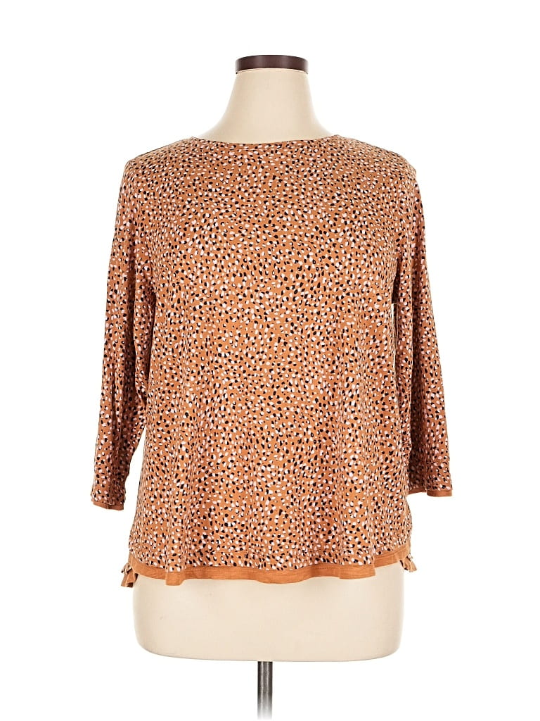 Pre-owned Jjill 3/4 Sleeve T-shirt In Orange