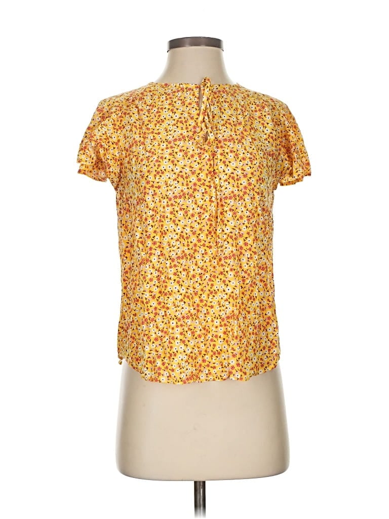 Pre-owned Draper James Short Sleeve Blouse In Yellow