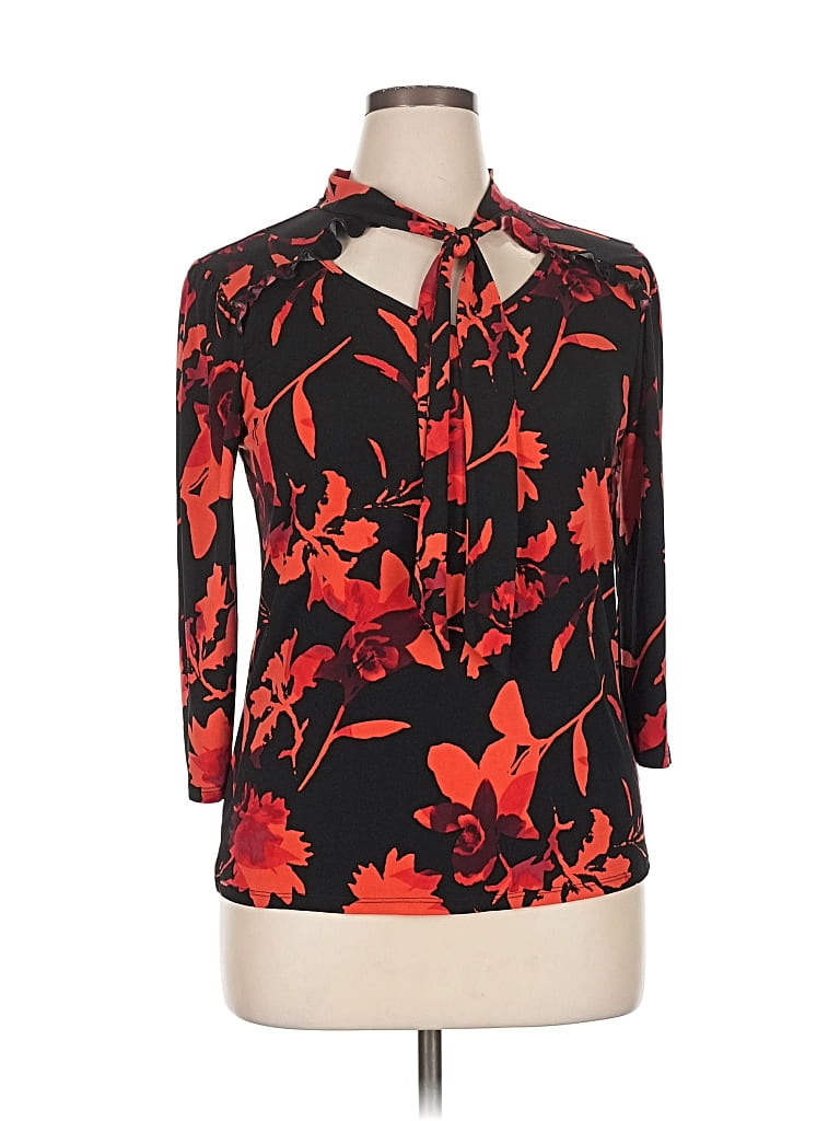 Pre-owned Assorted Brands 3/4 Sleeve Blouse In Red